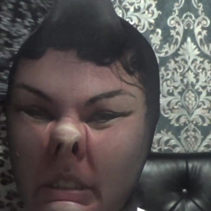 Nose fingering, face messing, silly faces, stockings on head, lips fetish! To Kate!