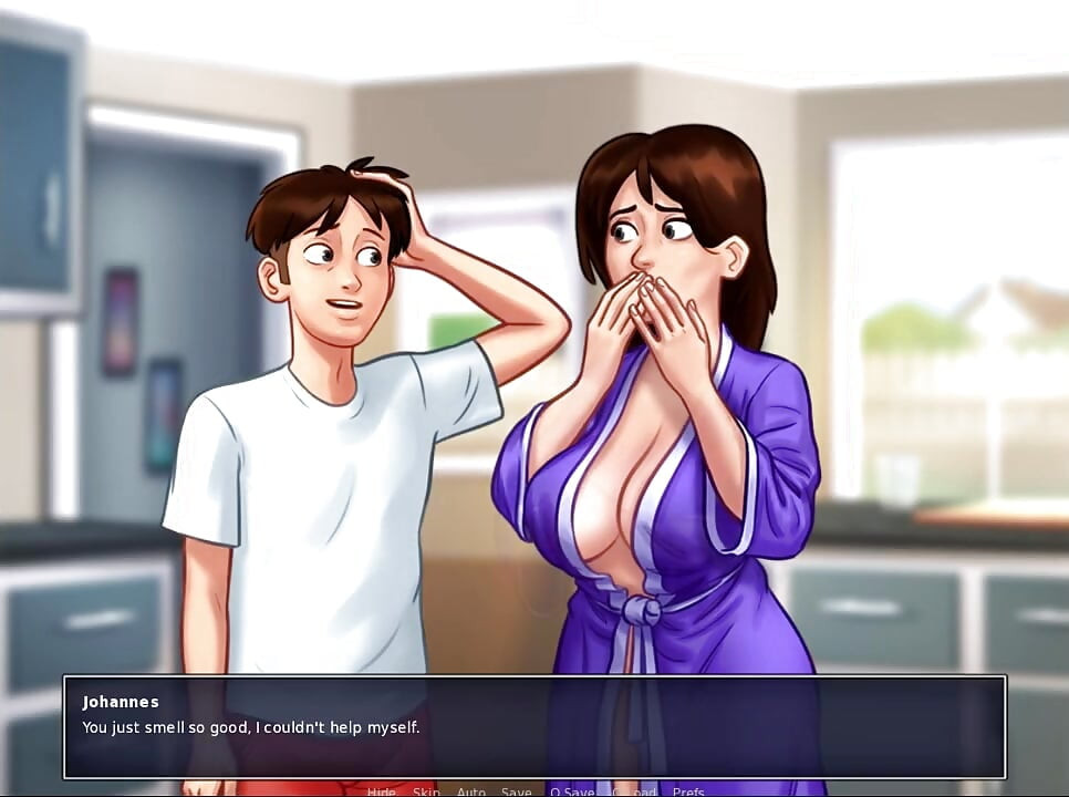 Summertime saga - Johannes played with Eve's pussy and she gave him a handjob