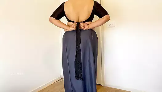 Horny Indian Saree Seduction -  Solo Boobs Pleasure - Wife Ready to be fucked hard