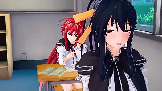 Rias beobachtet Akeno Fucking und Xenovia & Koneko lesbischen sex - AUF DER ZUNGE DER NTR Madness Serie