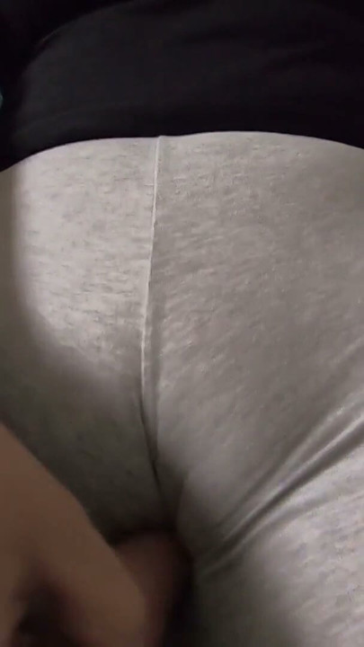 Bad stepsister plays with a fake cock through  leggings, she could give me that big wet pussy to me | Clip 1
