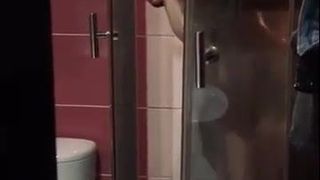 Pale blonde fucked in the shower