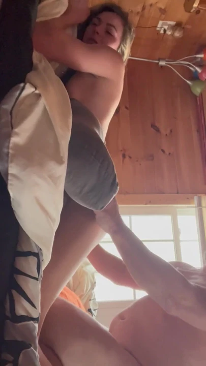 Delivering to a cabin in the woods and find a lonely wife alone without the husband, hot sexy young milf | Clip 3