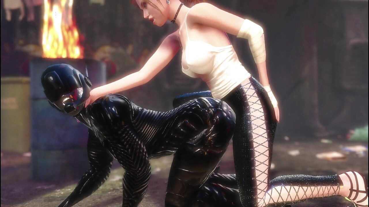 Cyberpunk trans i stara 80-godišnja stara žena s velikim sisama