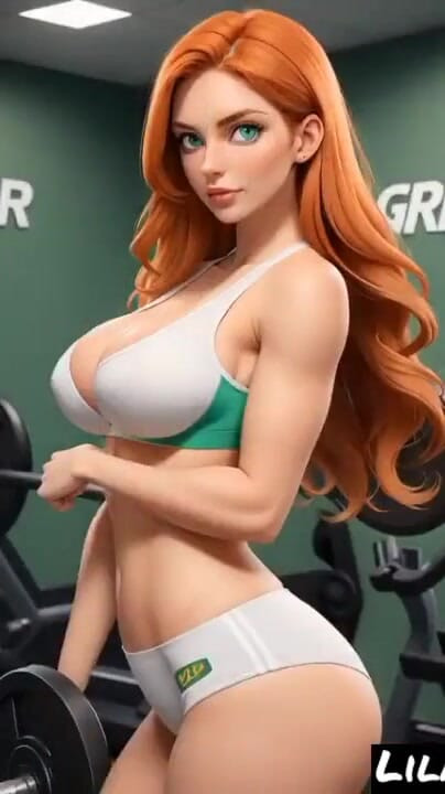 Moment de masturbare de la "Lila Ginger în clubul de sport de fitness (model Ai)"
