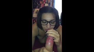 Facial caliente sobre sus gafas sexy - pov