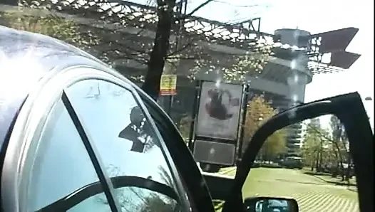 Wonderful Amateur Teen with Big Tits Masturbates Her Tight Pussy in the Car