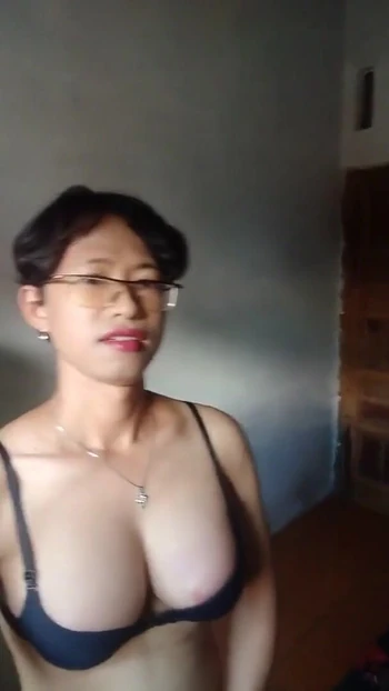 Powerful moment from "An Amateur Shemale With Black Bra and Stocking Cumming in Sniffer"