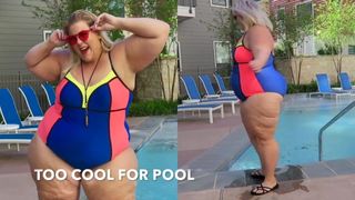 Une beauté BBW en maillot de bain