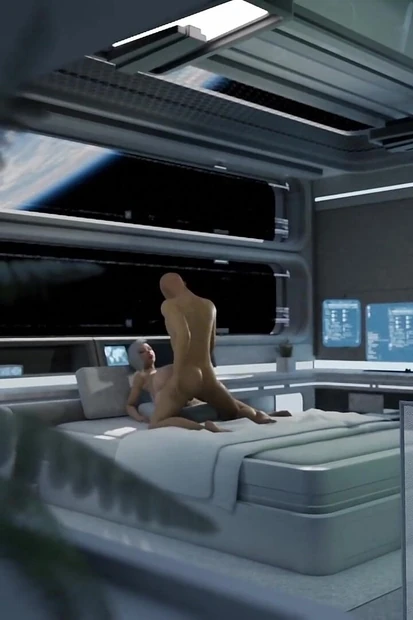 Nexus-3: dalam Orbit Saya. Awek blonde seksi berkongkek terbaik di stesen angkasa