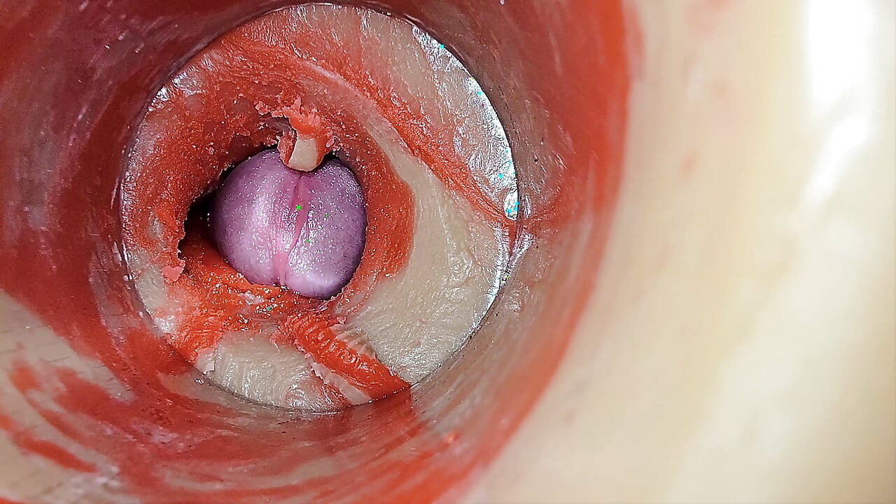 Female Insemination - interne kamera fängt tiefe männliche riesige ejakulation ein