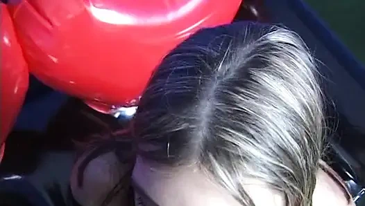 Cute slut sucking cock in pov