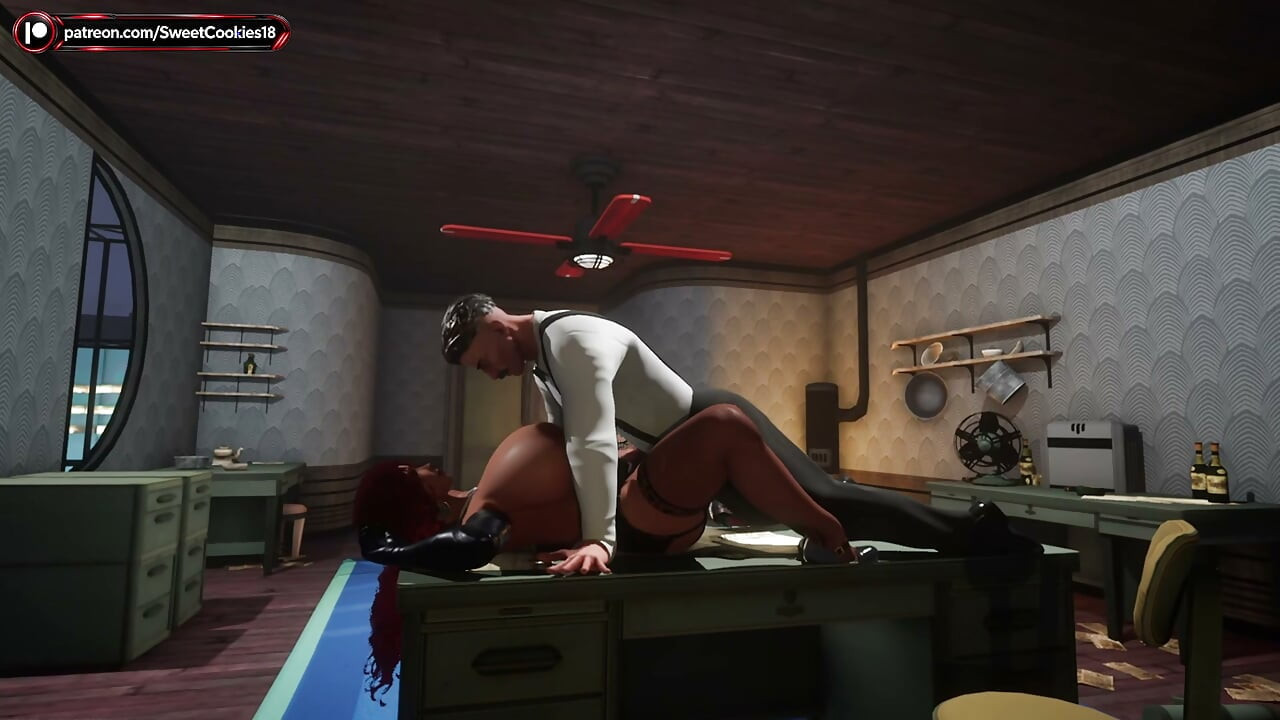 Detective Interrogates Busty Redhead Hard in His Office