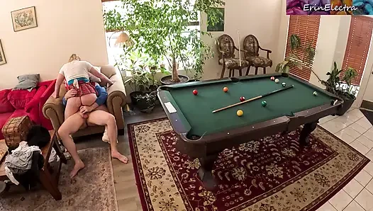Stepsiblings messing around in the living room get horny and fuck