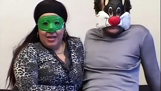 Busty Masked Fat Wife Fucked and Cummed on Pussy by Huge Amateur Cock