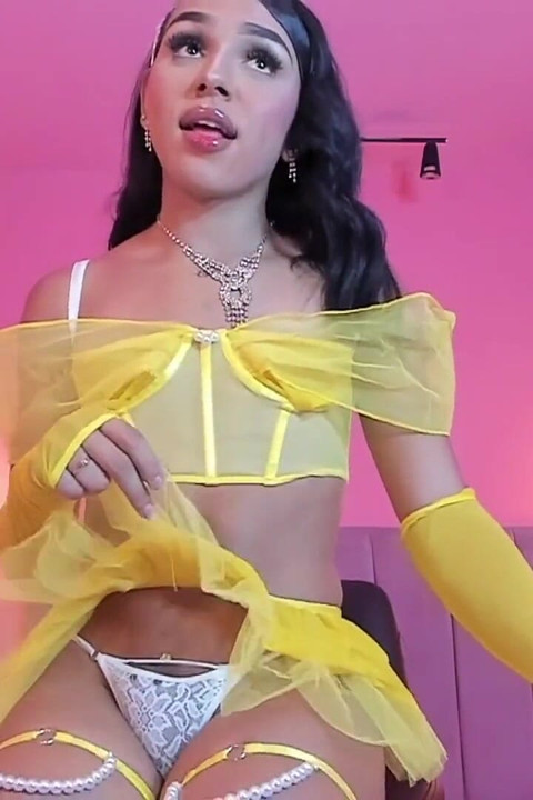 สาวสีผมบรูเน็ตละตินสนุกกับการเย็ดตูด