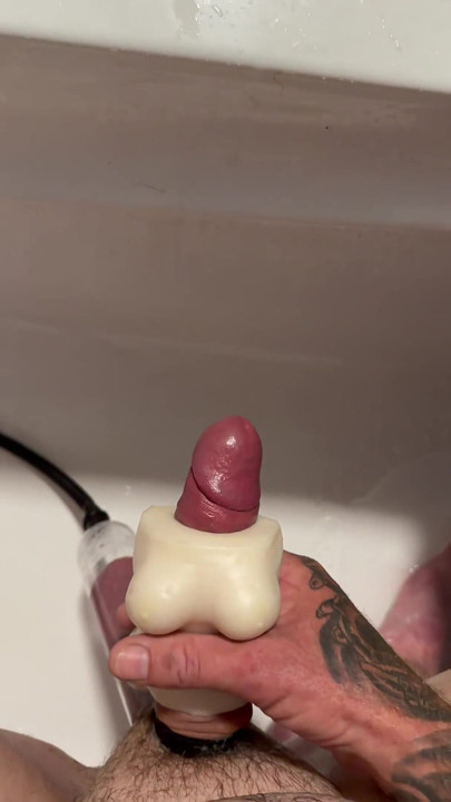 Fucking Sleeve with Huge Cumshot Ending.