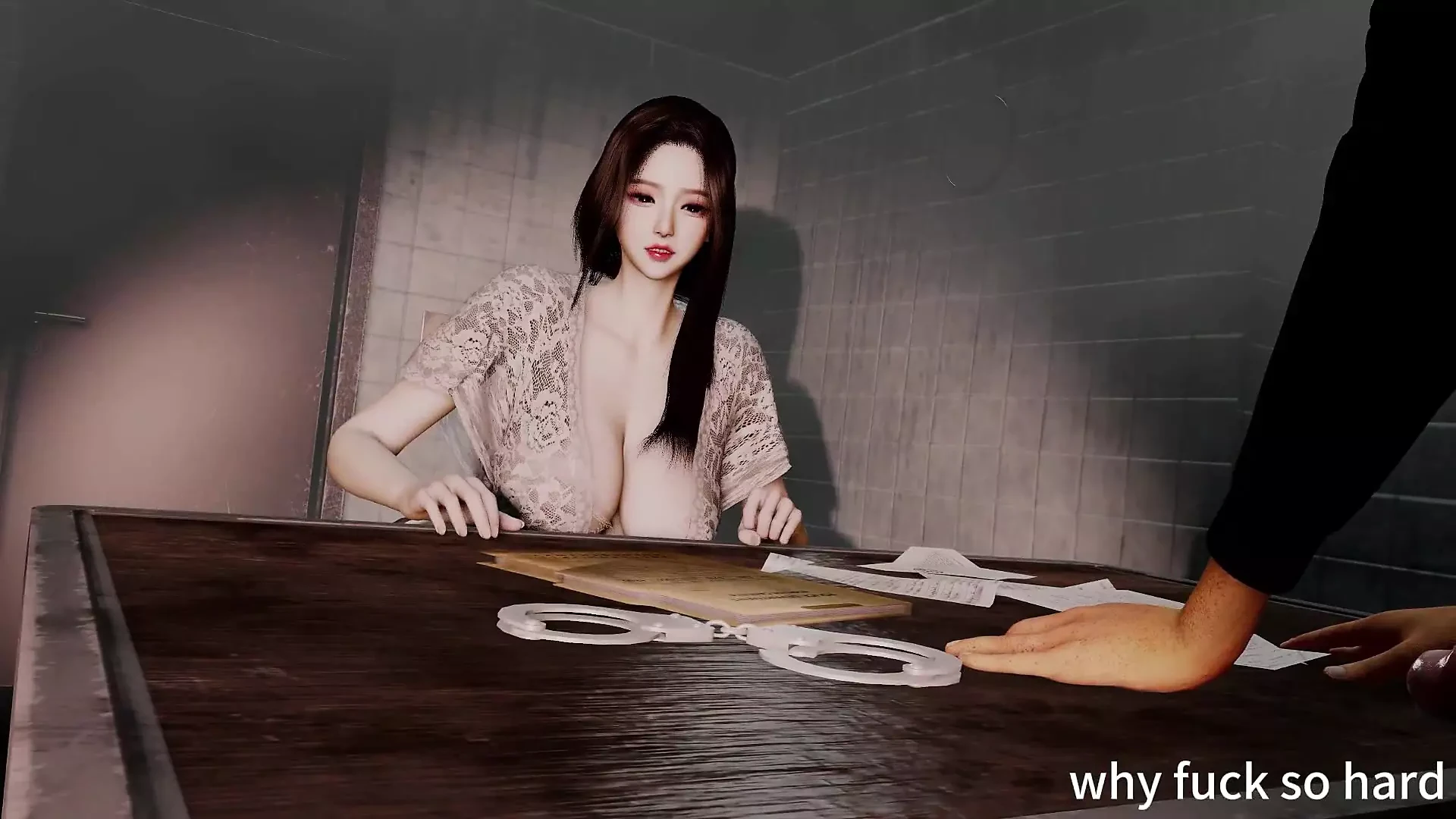 3D 饥渴的大胸部亚洲熟女裸体她的大奶子被老鸡巴操