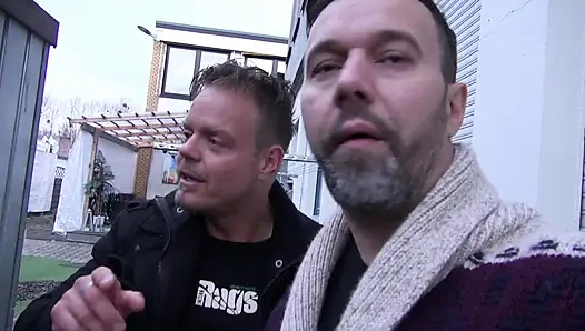 Big ass brunette gets her tits splashed wet