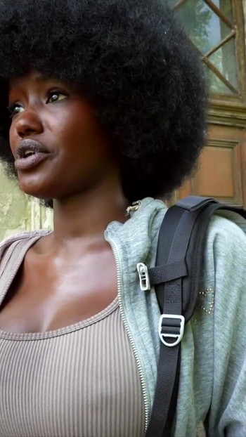 Thrilling moment from "Czech Streets 152: Quickie with Cute Busty Black Girl"