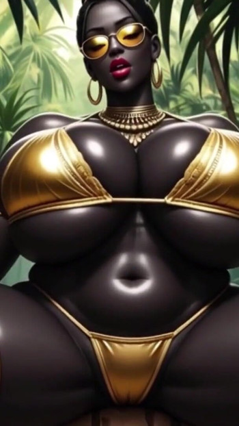 امرأة أفريقية تضع وضعية مثيرة في الغابة مع الموسيقى (رسوم متحركة بالعفو الدولية) | مقطع 3