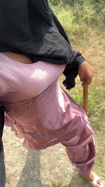 shiny silky satin suit salwar cross dresser indian bhabhi big tits | Clip 3