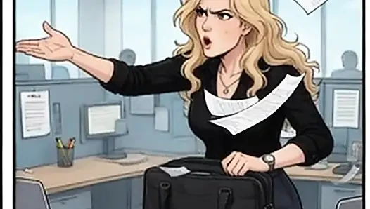 Spicy Cassandra has fun inside office