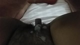 Cumming on her Asian pussy
