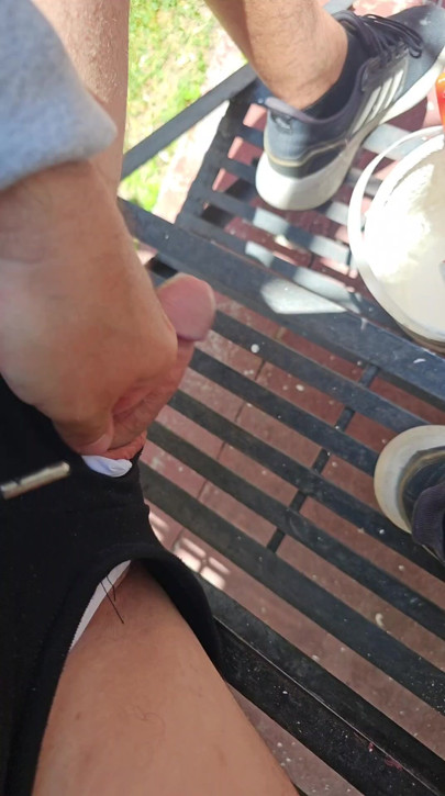 Painted the fence and my penis came out of my shorts