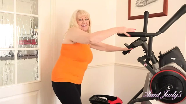 AuntJudys - Working Out With Busty 64yo GILF Katie Wish