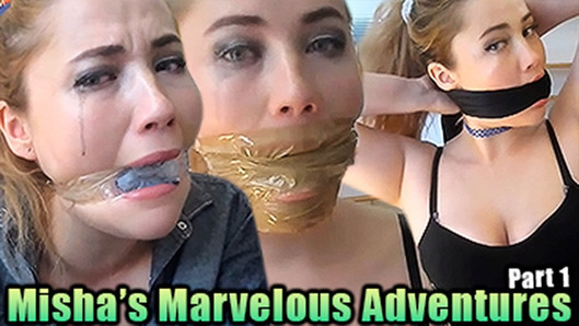 Blond Uk Amateur Slut Misha Mayfair Cleave Gagged With Scarves, Tape And Dirty Panties In Her Mouth