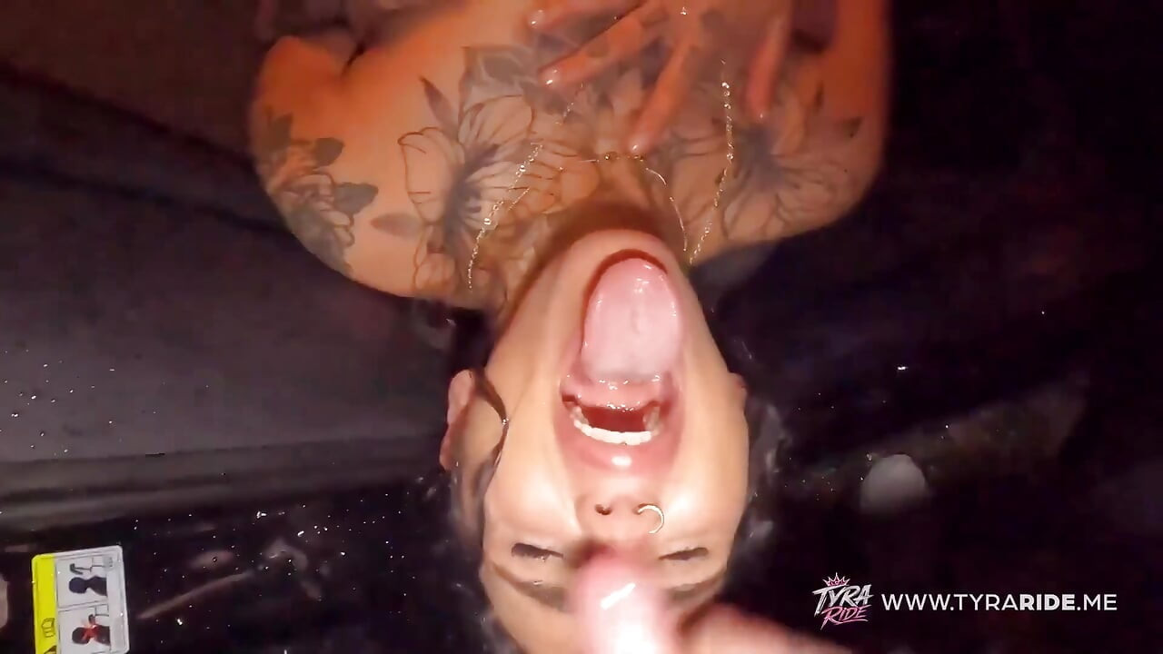 Tattooed MILF Hitchhiker Deepthroats Stranger and Takes Raw Anal