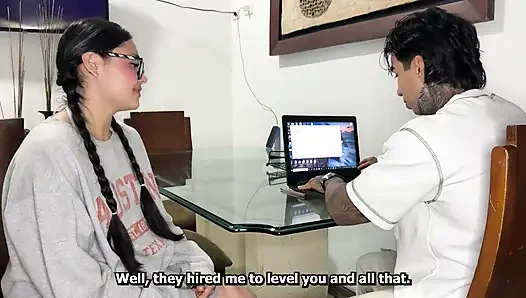 Innocent college girl surprises her professor