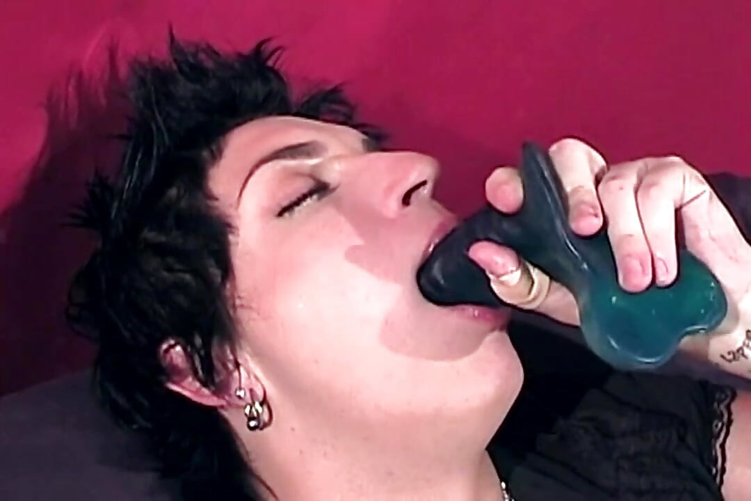 MILF Shemale Jerks Cock with a Dildo in Her Ass and Cums