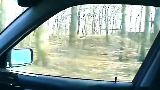 Blonde Sucks Cock and Shows Wet Pussy in Car