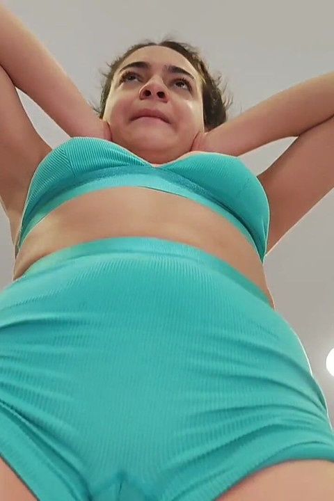 Ana Spears Yoga Workout Squat Clench Stretching Camel Toe