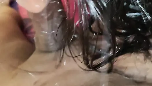 When the aunt next to her asked to move her penis, she started getting eager to her.