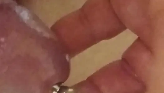 Urine through an 8 mm plug