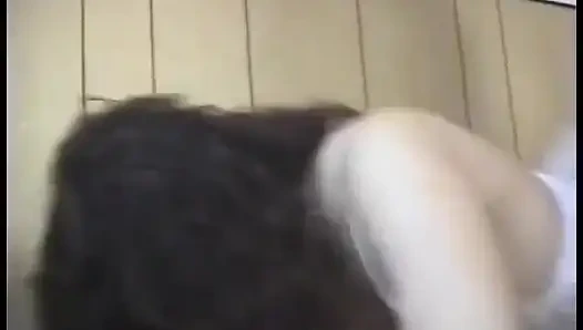 Guy sits on the couch and gets his long cock deep-throated and rode