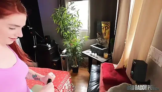 Badfamilypov - Stepdaddy's Redhead Stepdaughter Teaches Him a Lesson in Love