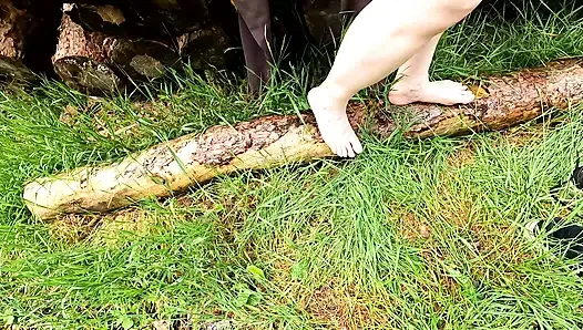 Tormenting vagina in the forest