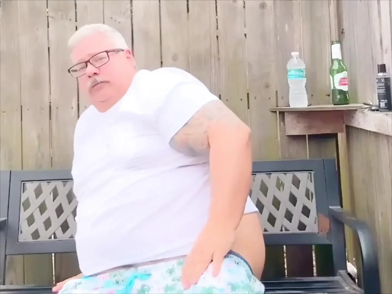 Old Fat Husband Has Giant Hot Dog and Is a Giant Fat Man