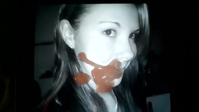 I Blow my Big Thick Hard Cock on her Nice Sexy Hot Face