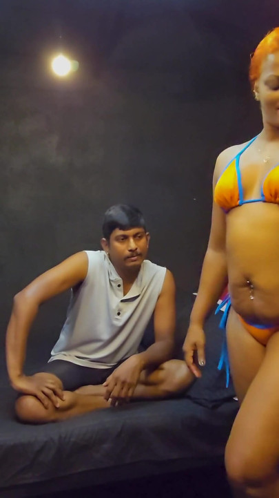 Lumenus Orange & Blue Bikini Try on with Husband Nilmini Sheron & Dushantha Don