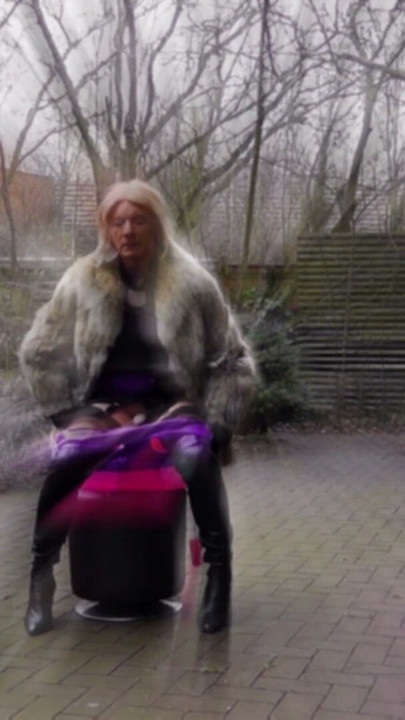 Dildo Riding Slut In Fur And Boots | Clip 1