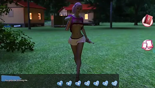 Membantu cewek-cewek hot #4 - johanne bangun diikat di pohon dan sebagainya... Sepong kontol cowok itu... Belle dan Stacy saling bermain.