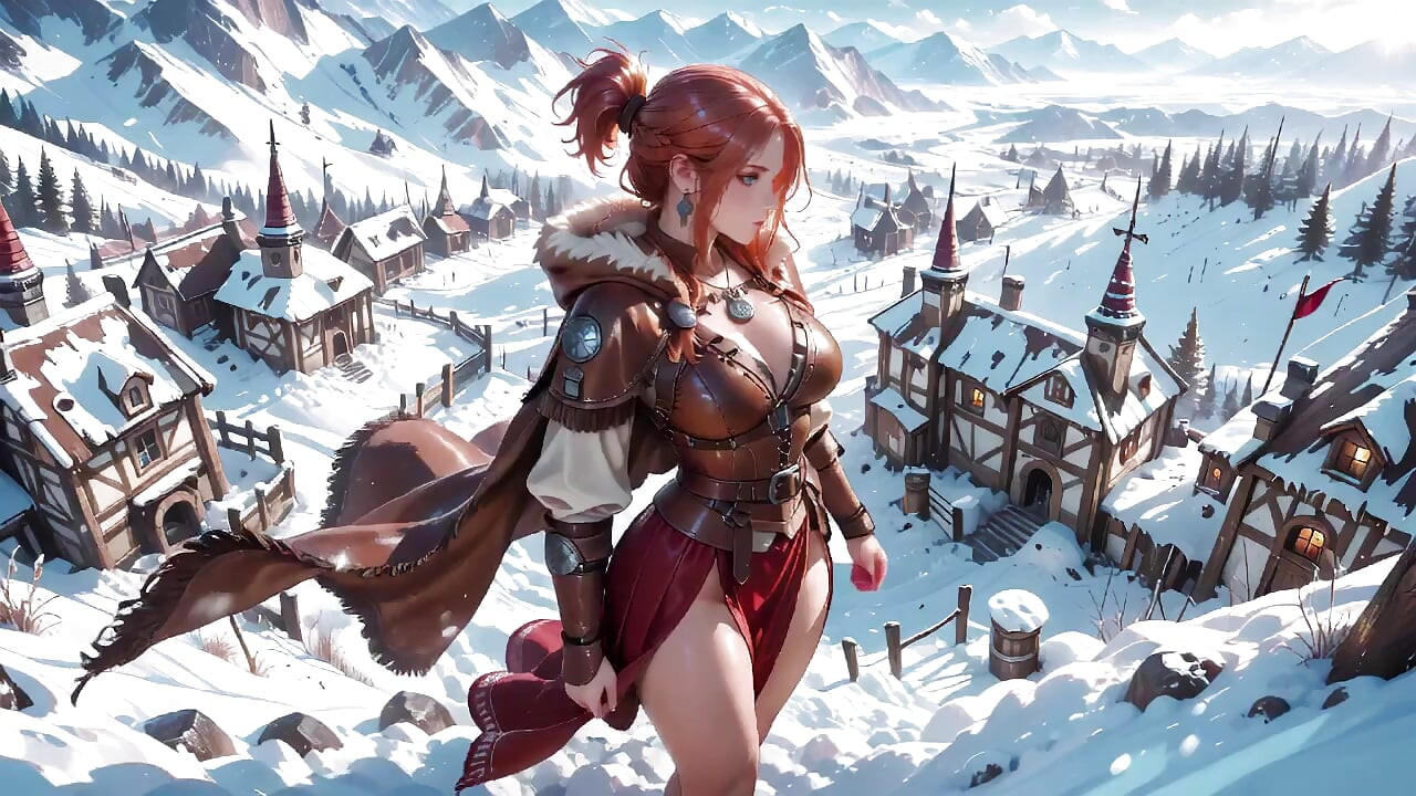 Forbidden Leather Armor Seduction in Medieval Village. Cold Queen Unzips Her Gear & Goes Wild!