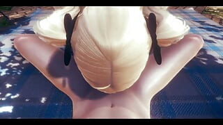 Genshin impact hentai - POV fischl pušenje i sperma na njeno lice - japanska azijska manga anime igra porno