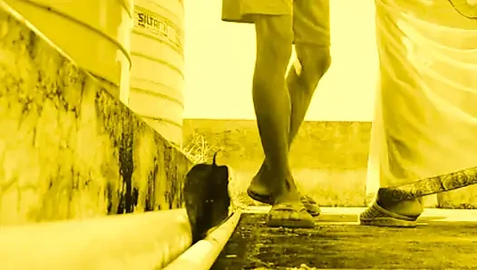 I CATCH MY SHY BHABI IN MY Building on the roof and give her the fuck of pussy on the roof.
