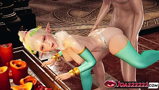 Prinzessin Ephildis anal doggystyle 3D hentai - enger analfick, bauchlage-muschi & stehendes abspritzen auf dem arsch unzensiert